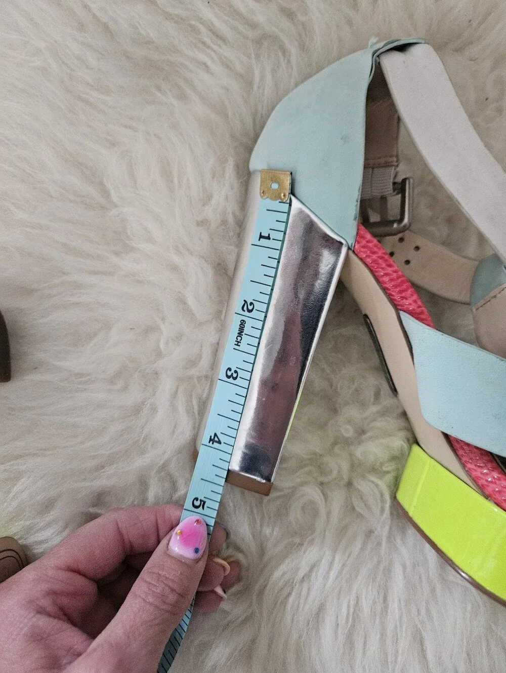 Genuine Leather Colorblock Heels